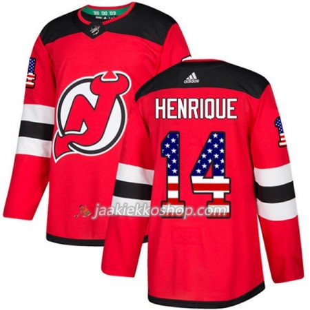 Miehille NHL New Jersey Devils Pelipaita Adam Henrique 14 Adidas 2017-2018 Punainen USA Flag Fashion Authentic Miehille NHL New Jersey Devils Pelipaita Adam Henrique 14 Adidas 2017-2018 Punainen USA Flag Fashion Authentic